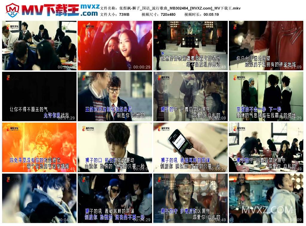 张煜枫-狮子_国语_流行歌曲_MB302484